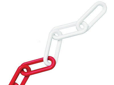 Faithfull Plastic Chain 8mm x 12.5m Red / White FAICHPRW812C