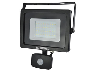 Faithfull Power Plus AST5230 SMD LED Security Light with PIR 30W 2400 lumen 240V FPPSLWM30S