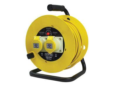 Faithfull Power Plus CR25162.5-TB Open Drum Cable Reel 110V 16A 2-Socket 25m (2.5mm Cable) FPPCR25ML25