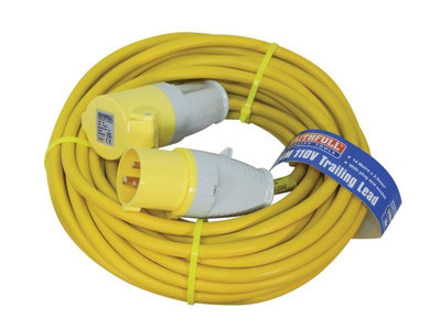 Faithfull Power Plus GP52+EZ54 Trailing Lead 110V 16A 2.5mm Cable 14m FPPTL14HDUTY