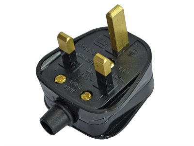 Faithfull Power Plus RP13AB-TB Black Plug 13A FPPPLUG13R