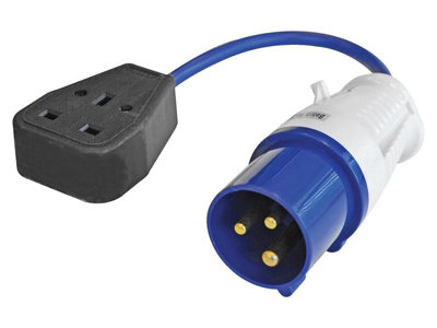 Faithfull Power Plus SY-CZ-28 Fly Lead 240V 3-Pin Plug to 240V 3-Pin Socket & 35cm Lead FPPFLYLEAD