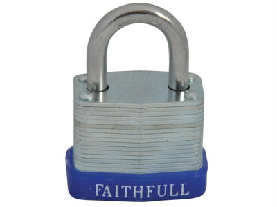 Faithfull QC0130 Laminated Steel Padlock 30mm 3 Keys FAIPLLAM30