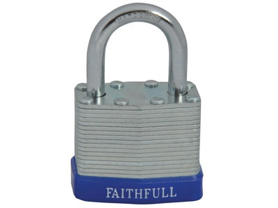 Faithfull QC0140 Laminated Steel Padlock 40mm 3 Keys FAIPLLAM40