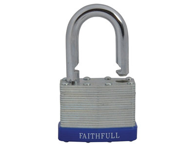 Faithfull QC0150 Laminated Steel Padlock 50mm 3 Keys FAIPLLAM50