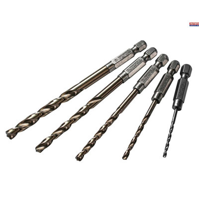 Faithfull Quick Change Impact Rated Drill Bits 2 - 6mm FAIQCSET5 XMS24COBSET