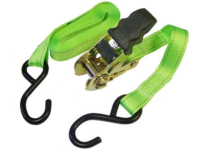 Faithfull - Ratchet Tie-Downs S-Hook 5m x 25mm Breaking Strain 600kg/daN 2 Piece
