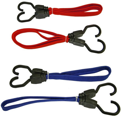 Faithfull Rotating Flat Bungee Strap Cords Pack of 4