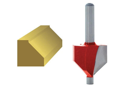 Faithfull - Router Bit TCT 45 Chamfer 1/4in Shank