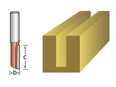 Faithfull - Router Bit TCT Single Flute 3.2 x 10mm 1/4in Shank - 4