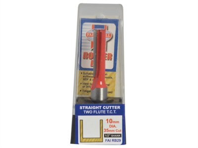 Faithfull  Router Bit TCT Two Flute 10.0 x 35mm 1/2in Shank FAIRB29