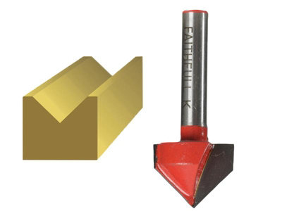 Faithfull  Router Bit TCT V-Groove 13.0mm x 19.1mm 1/4in Shank FAIRB51