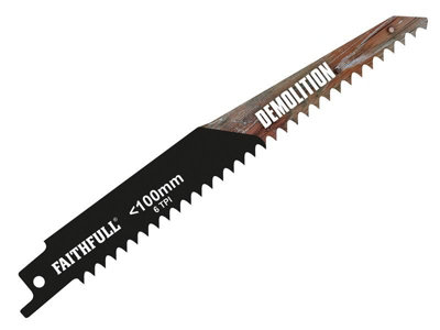 Faithfull - S611DF Bi-Metal Sabre Saw Blade Demolition 150mm 6 TPI (Pack of 5)