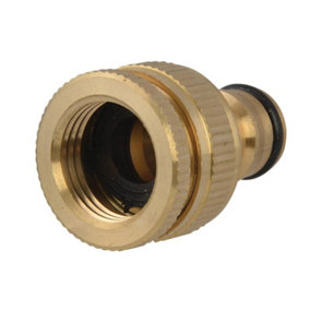 Faithfull SB3002 Brass Dual Tap Connector 12.5-19mm (1/2 - 3/4in) FAIHOSETC