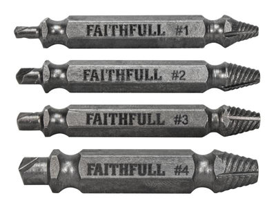 Faithfull - Screw Extractor Set, 4 Piece
