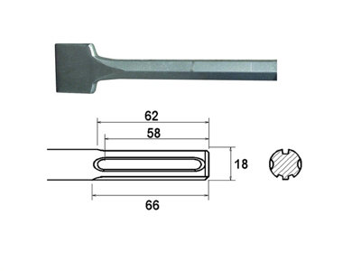 Faithfull  SDS Max Straight Scaling Chisel 50 x 400mm FAIMAXSC50