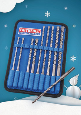 Faithfull SDS Plus Drill Bit Set 10 Piece SDS+ Bits FAISDSSET10 XMS24SDSSET