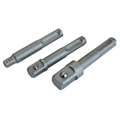 Faithfull SDS+ SDS Plus to Socket Square Drive Adaptor 1/4 3/8 1/2 FAISDSOCSDS
