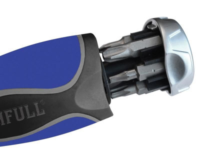 Faithfull 13-Piece Ratchet Screwdriver Set - Reversible Handle With Bit Storage