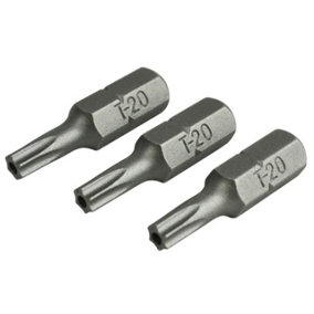 Faithfull - Security S2 Grade Steel Screwdriver Bits T20S x 25mm (Pack 3)