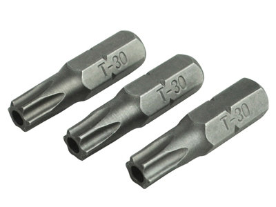 Faithfull - Security S2 Grade Steel Screwdriver Bits T30S x 25mm (Pack 3)