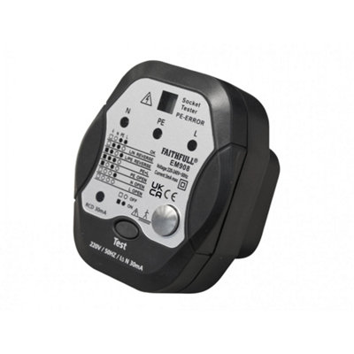 Faithfull Socket Polarity Tester With Rcd Test Function Multi Colour ...