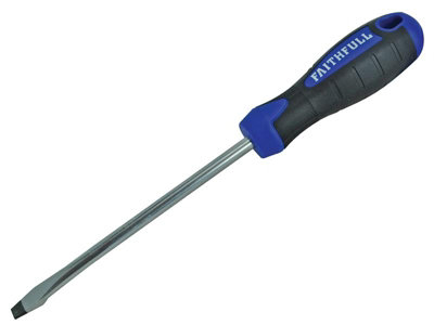 Faithfull  Soft Grip Screwdriver Flared Slotted Tip 10.0 x 200mm FAISDF200