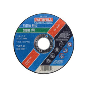 Faithfull  Stone Cut Off Disc 115 x 3.2 x 22.23mm FAI1153S