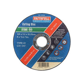 Faithfull  Stone Cut Off Disc 125 x 3.2 x 22.23mm FAI1253S