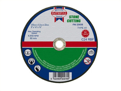 Faithfull  Stone Cut Off Disc 230 x 3.2 x 22.23mm FAI2303S