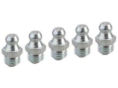 Faithfull Straight Grease Nipples 5/16 Inch BSF - Pack of 5 for Superior Lubrication