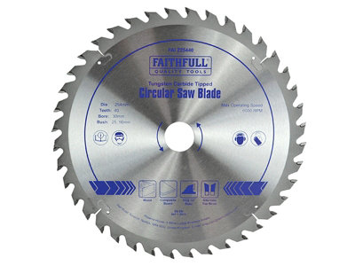 Faithfull TCT Circular Saw Blade 254 x 30mm x 40T POS DIY at B&Q