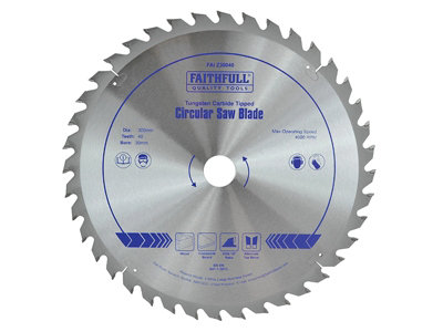 Faithfull TCT Circular Saw Blade 300 x 30mm x 40T POS DIY at B&Q