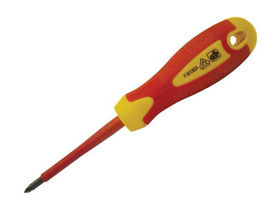 Faithfull  VDE Soft Grip Screwdriver Phillips Tip PH2 x 100mm FAISDVDEPH2