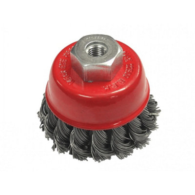 Faithfull Wire Cup Brush Twist Knot Multi Colour (65mm x M14 x 2 0.50mm)