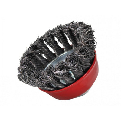 Faithfull Wire Cup Brush Twist Knot Multi Colour (65mm x M14 x 2 0.50mm)