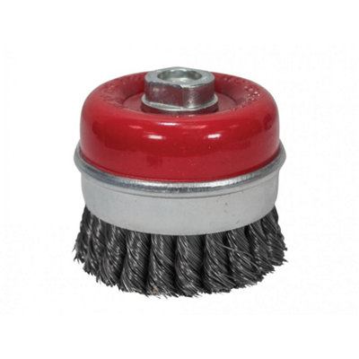 Faithfull Wire Cup Brush Twist Knot Multi Colour (80mm M14 x 2 0.50mm)