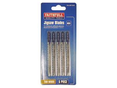 Faithfull  Wood Jigsaw Blades Pack of 5 T101B FAIJBT101B