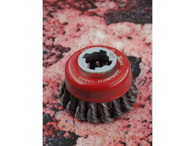 Faithfull X-LOCK Wire Cup Brush Twist Knot 75mm M14x2 0.50mm Steel FAIWBT75XL - 4