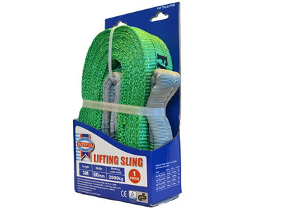 Faithfull XLP-02 3 METRE Lifting Sling Green 2 Tonne 60mm x 3m FAITDLS2T3M