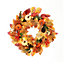 Fall  Front Door Wreath Halloween Pumpkins Decoration with LED String Light 45 cm