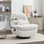 Fallon Boucle Fabric Swivel Based Recliner Chair - Cream