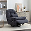 Fallon Boucle Fabric Swivel Based Recliner Chair - Dark Grey