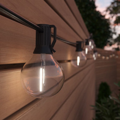 Falmouth USB Solar Festoon Lights (Set Of 25 Glass Bulbs) With Leaf Panel