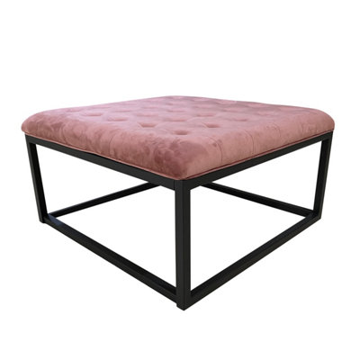 Falun Footstool Dusty Pink H46xW87xD87cm