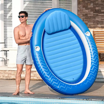 Family Lounge Inflatable Pool with Bench Seat, Headrests, Cup Holders ...