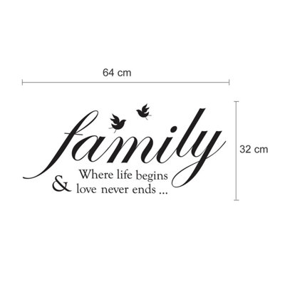 Family Quote with Butterflies Mirror Mirror Stickers Nursery Home Decoration Gift Ideas 27 pieces