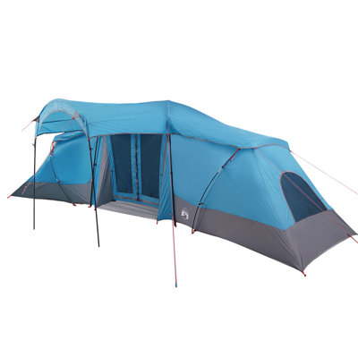 Family Tent with Windows Dome Blue 4-Person Waterproof