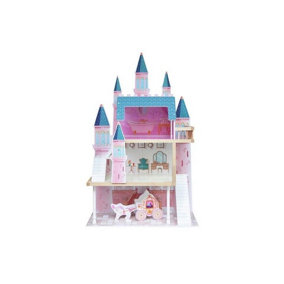 Fantasy Castle & Carriage Wooden Doll House