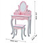 Fantasy Fields by Teamson Kids Rapunzel Kids Dressing Tables Vanity Table With Mirror & Stool Pink & Grey TD-12851A